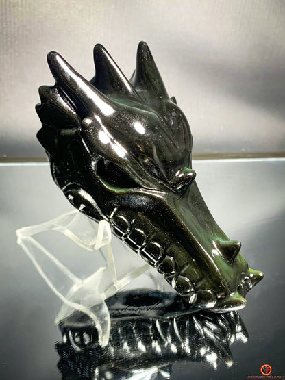 Crâne de Dragon en Obsidienne Œil Céleste – Éveil Intérieur | obsidian dragons