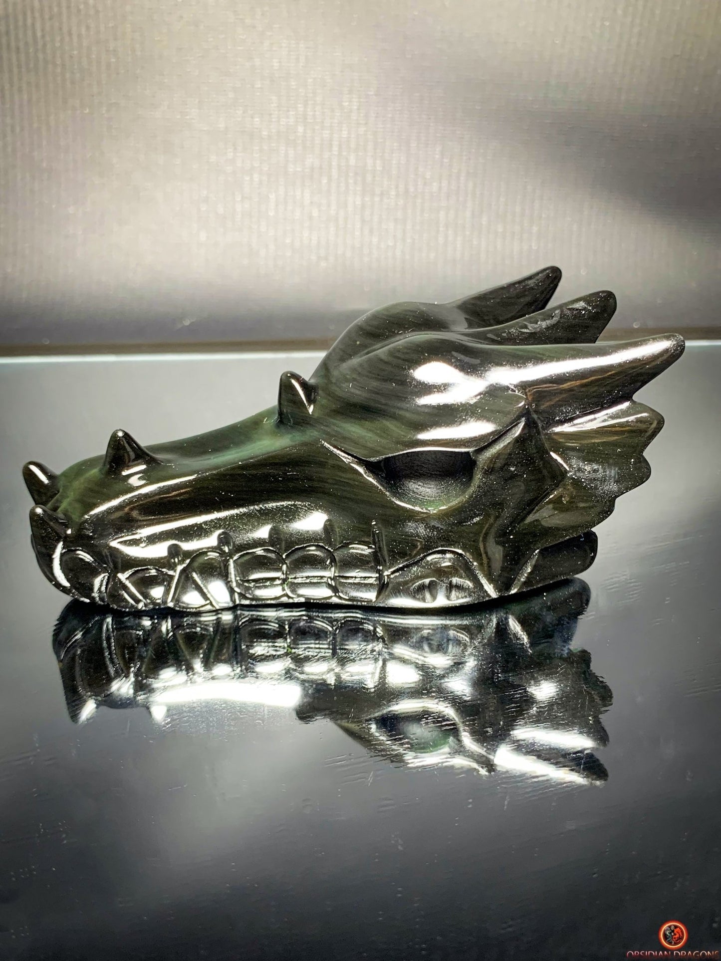 Crâne de Dragon en Obsidienne Œil Céleste – Éveil Intérieur | obsidian dragons