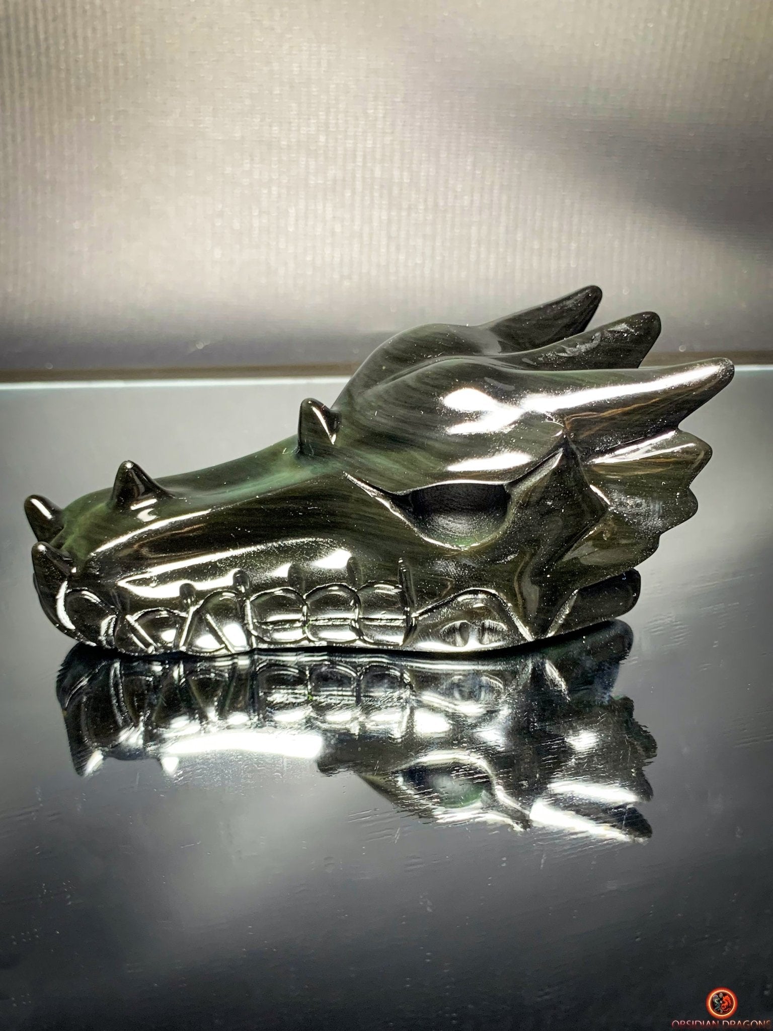 Crâne de Dragon en Obsidienne Œil Céleste – Éveil Intérieur | obsidian dragons
