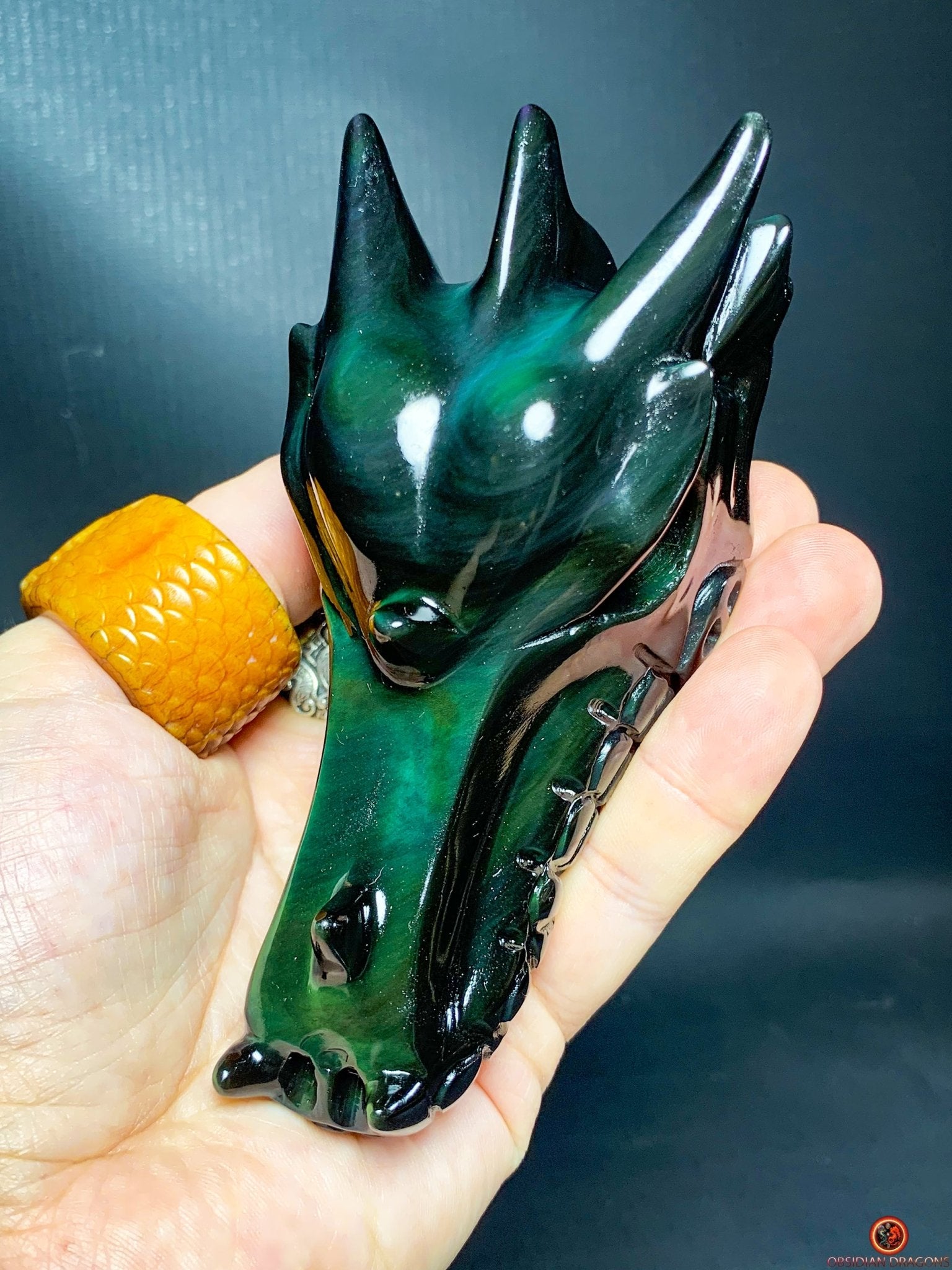 Crâne de Dragon en Obsidienne Œil Céleste – Éveil Intérieur | obsidian dragons