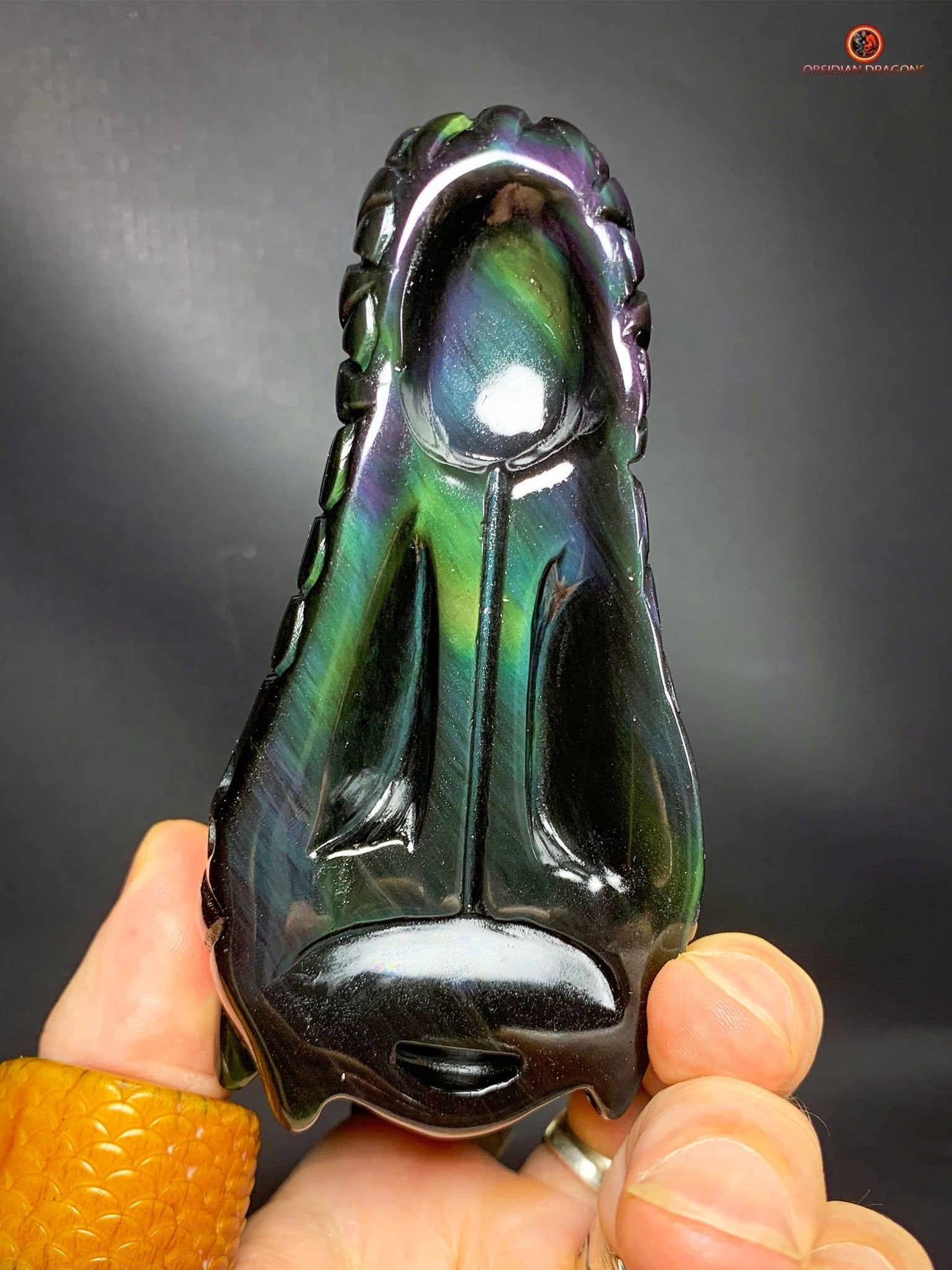 Crâne de Dragon en Obsidienne Œil Céleste – Éveil Intérieur | obsidian dragons