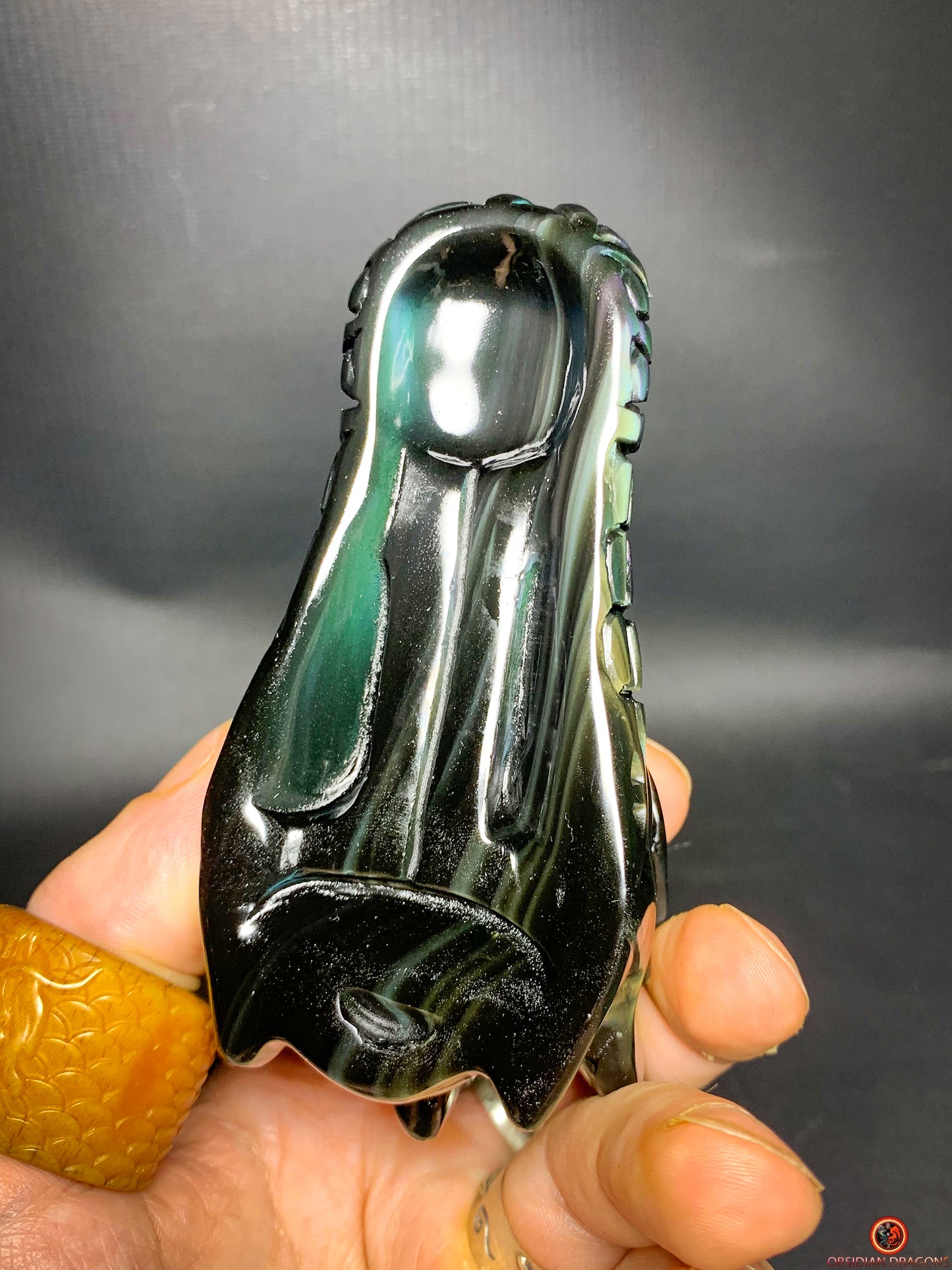 Crâne de Dragon en Obsidienne Œil Céleste – Flamme Intérieure | obsidian dragons