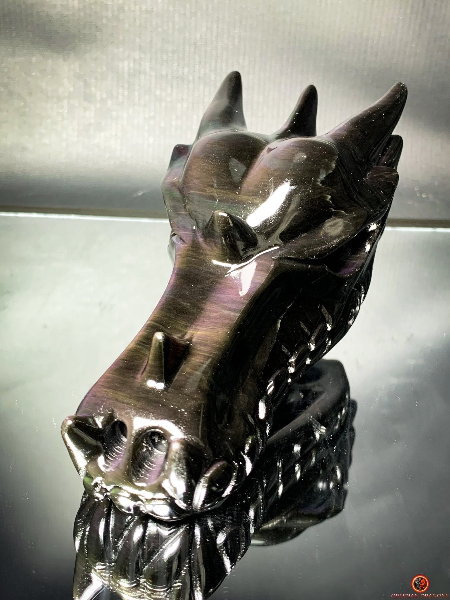 Crâne de Dragon en Obsidienne Œil Céleste – Fusion des forces | obsidian dragons