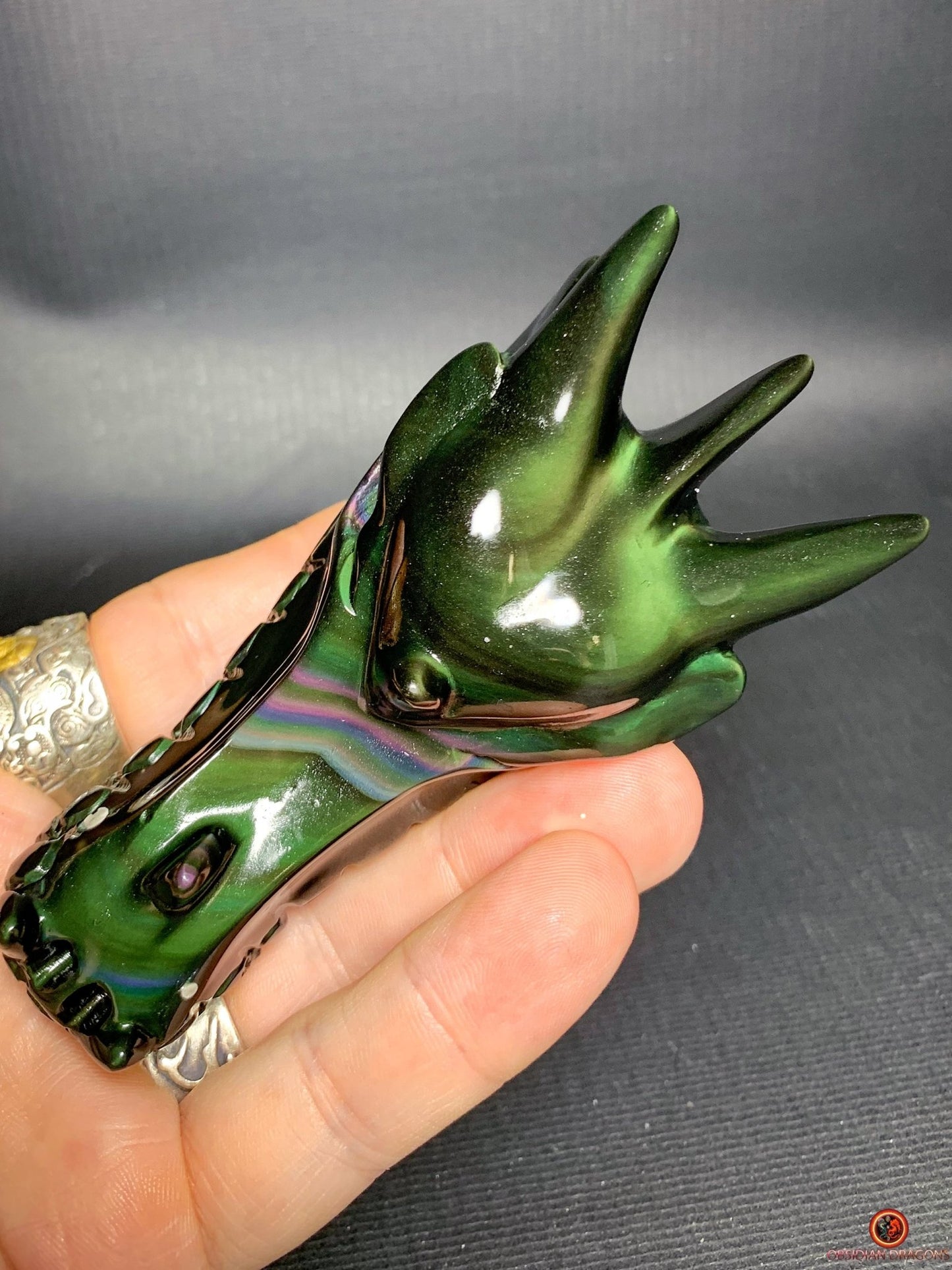 Crâne de Dragon en Obsidienne Œil Céleste – Reflet du Gardien | obsidian dragons