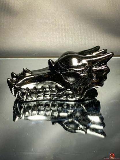 Crâne de Dragon en Obsidienne Œil Céleste - Sceau Sacré | obsidian dragons