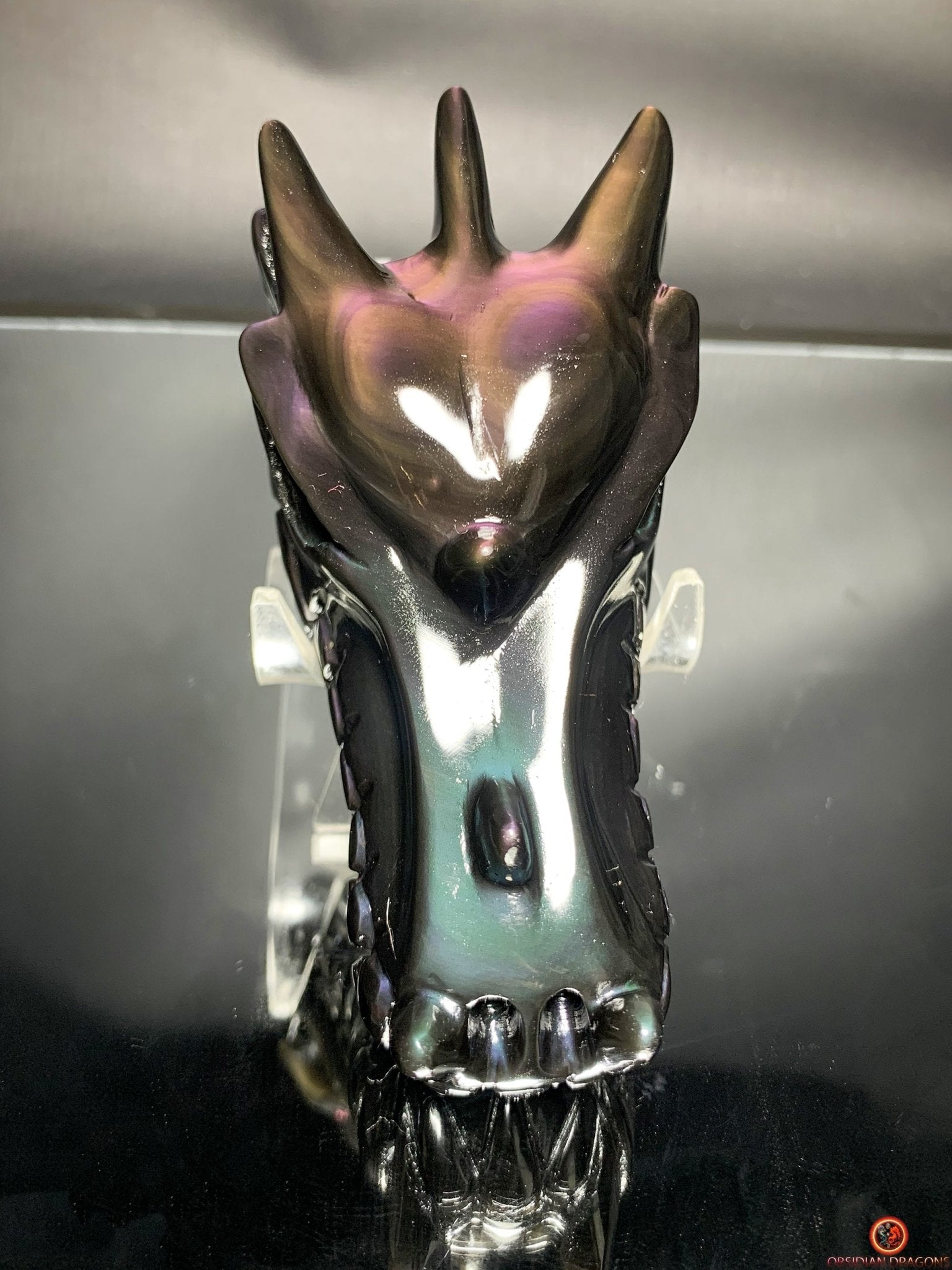 Crâne de Dragon en Obsidienne Œil Céleste – Souffle Éthérique | obsidian dragons