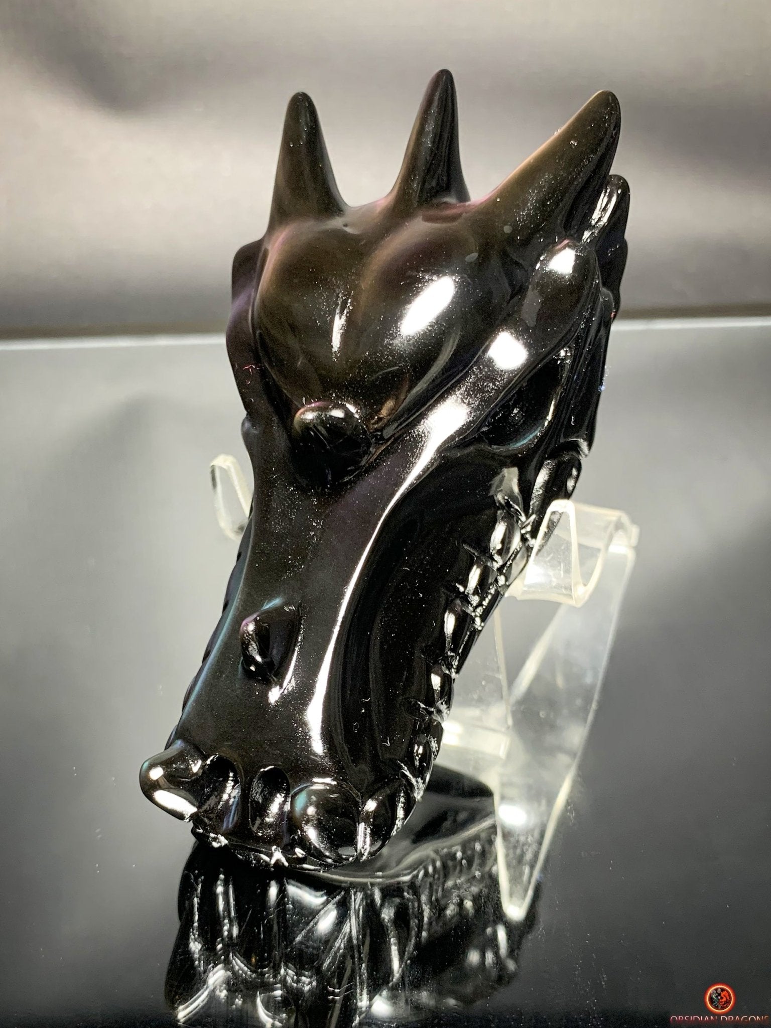 Crâne de Dragon en Obsidienne Œil Céleste – Souffle Éthérique | obsidian dragons