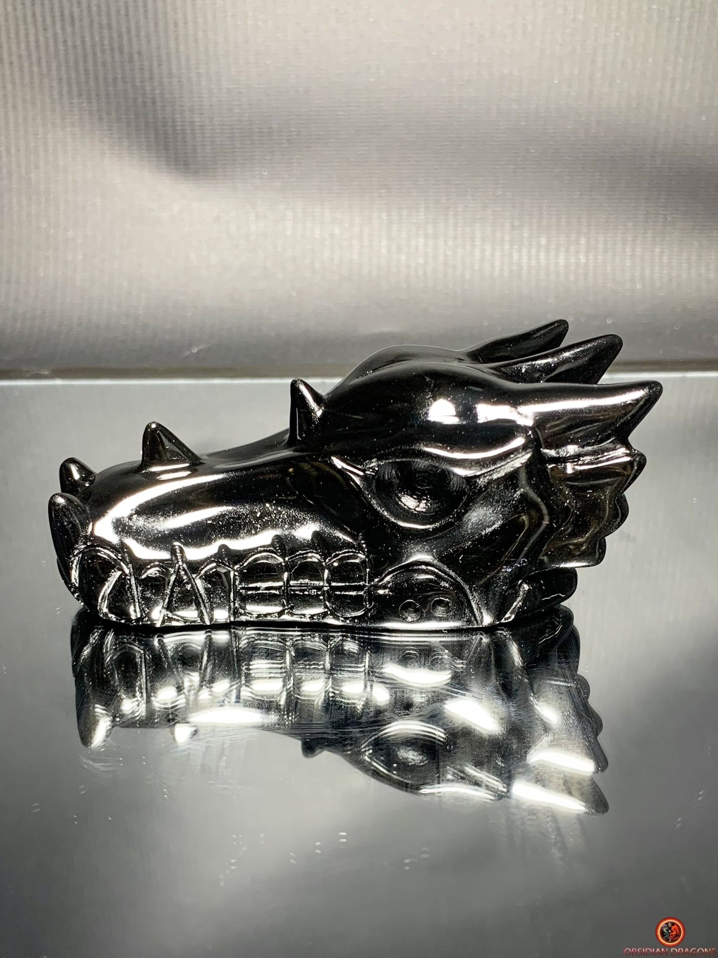 Crâne de Dragon en Obsidienne Œil Céleste – Souffle Éthérique | obsidian dragons