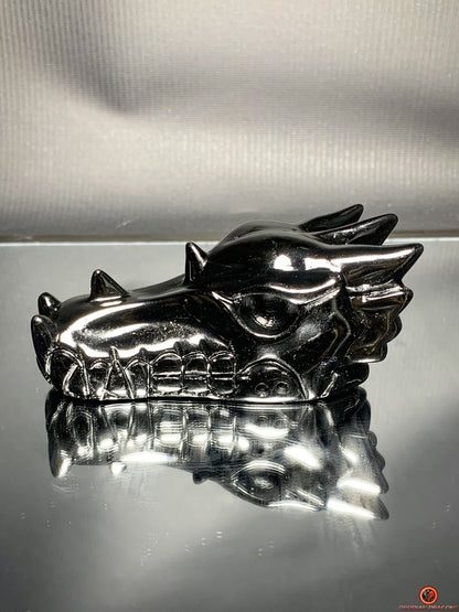 Crâne de Dragon en Obsidienne Œil Céleste – Souffle Éthérique | obsidian dragons