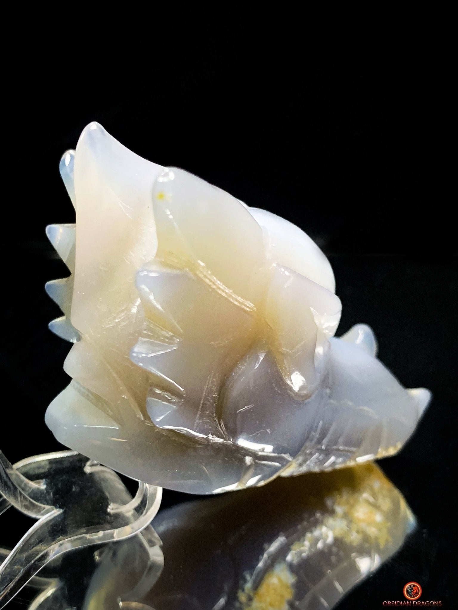 Crâne de Dragon en géode de Quartz – Harmonie Spirituelle - obsidian dragons