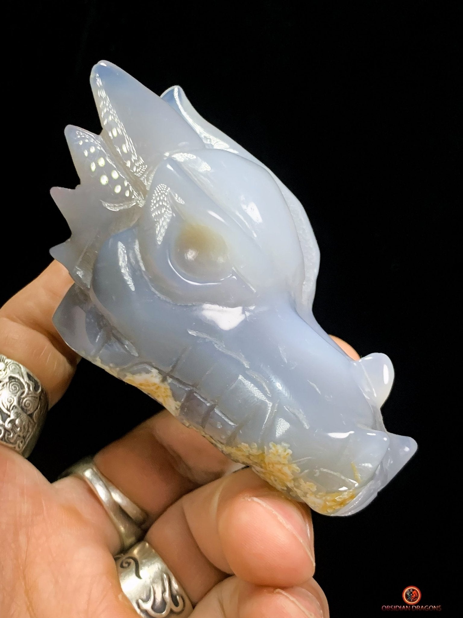 Crâne de Dragon en géode de Quartz – Harmonie Spirituelle | obsidian dragons