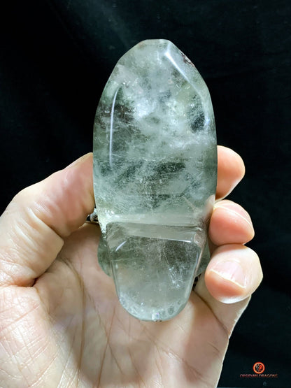 Crâne de cristal allongé - Quartz fantôme - Éveil | obsidian dragons