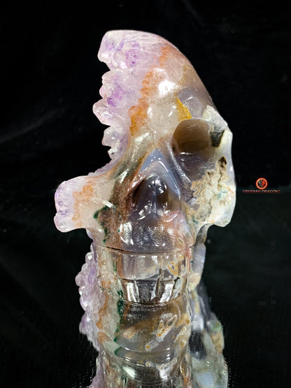 Crâne de cristal en Améthyste - Sculpture rare et Unique | obsidian dragons