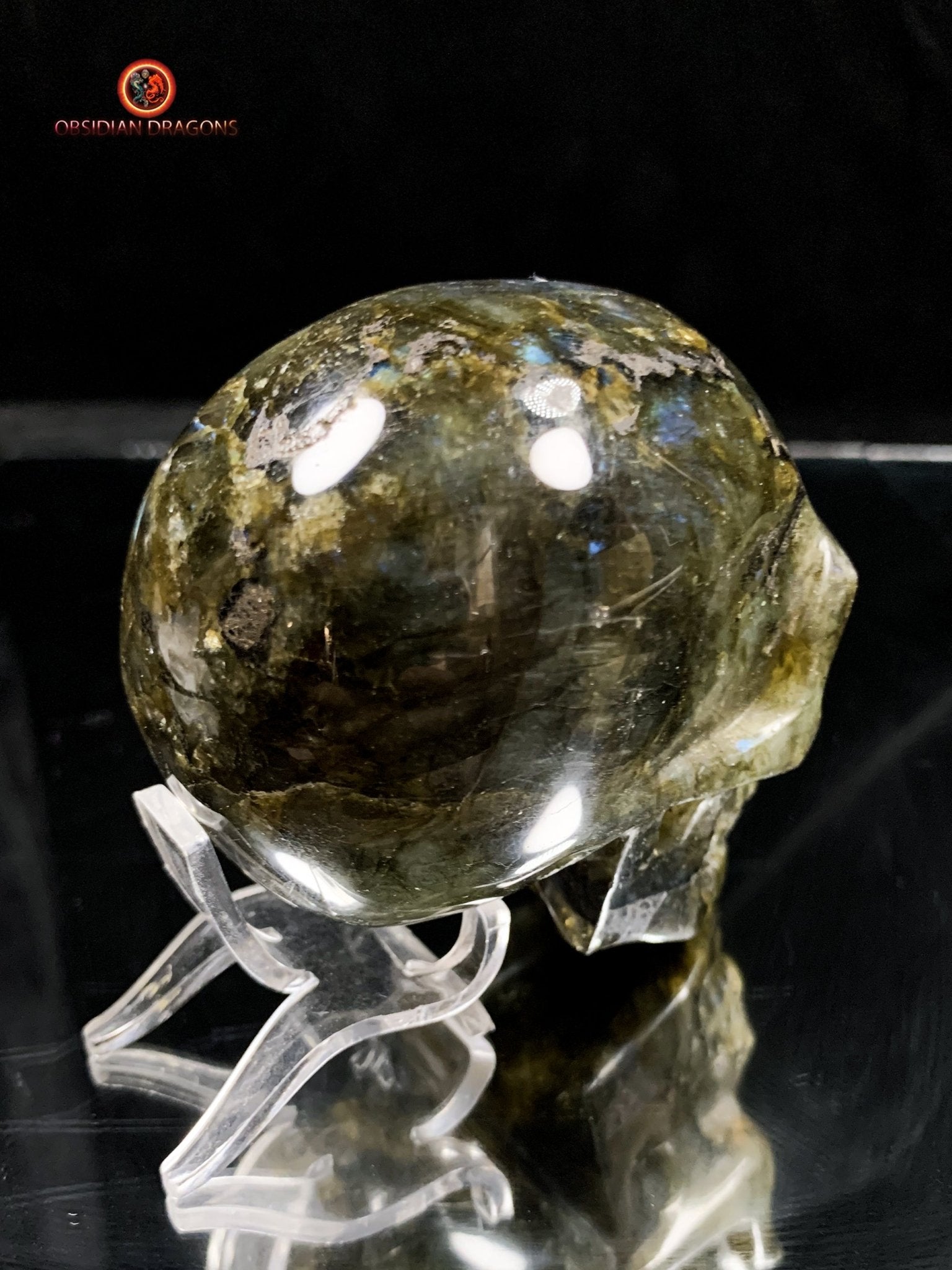 Crâne de Cristal en Labradorite - Cristal Énergisant | obsidian dragons