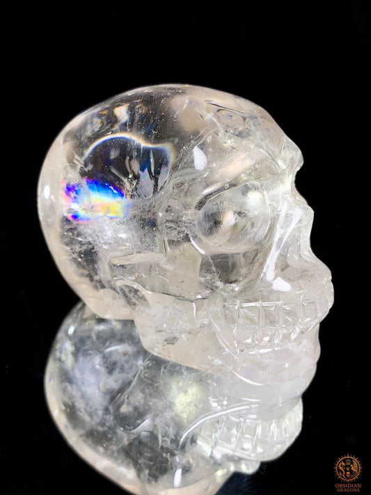 Crâne en Cristal Naturel – Reflets arc- en- ciel - Rare | obsidian dragons