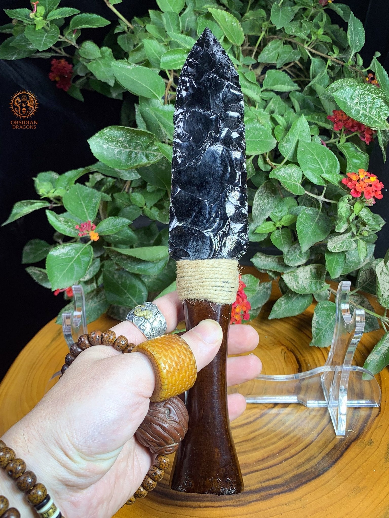 Dague en Obsidienne noire naturelle – Trancher l’Illusion | obsidian dragons