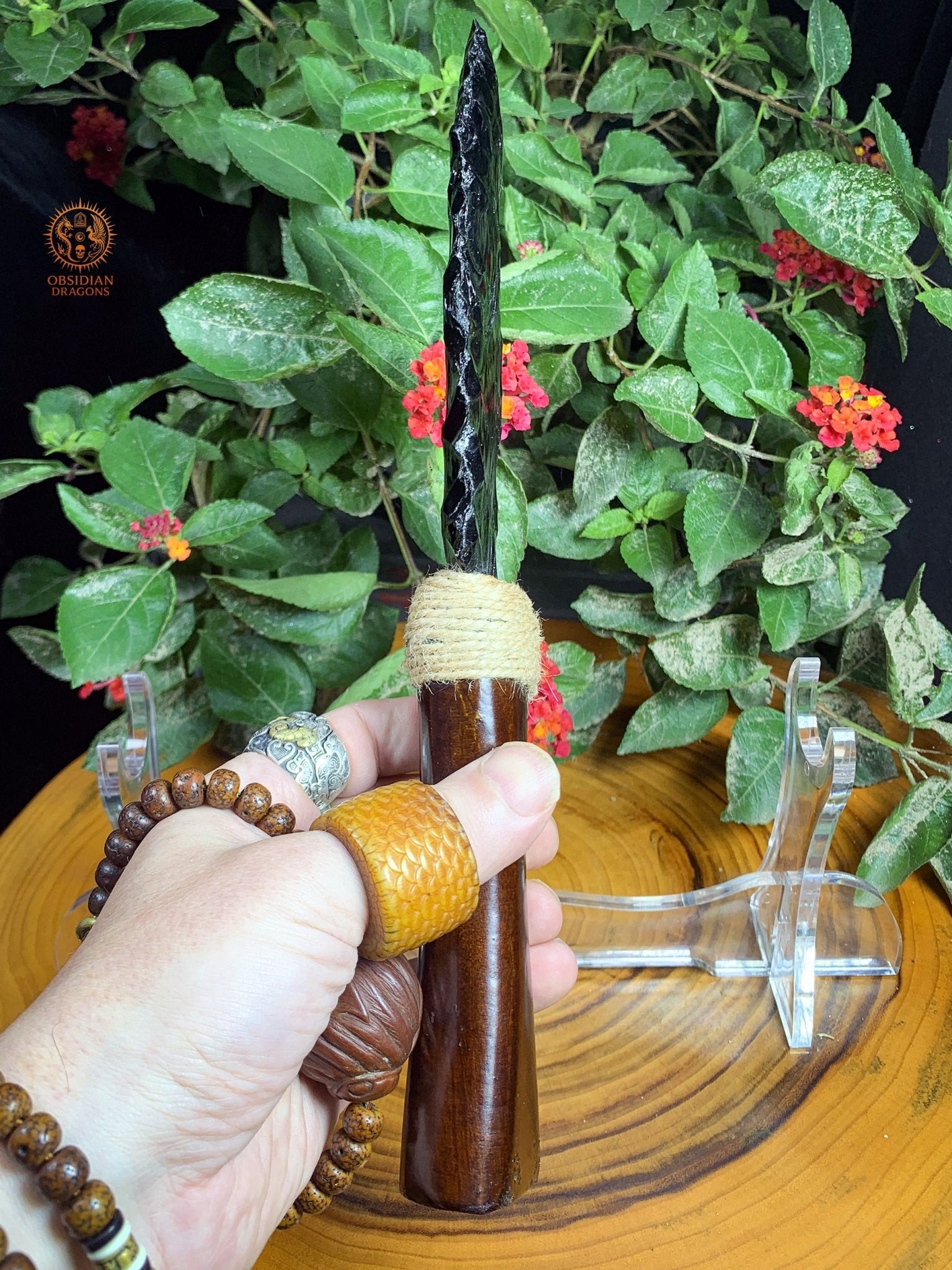 Dague en Obsidienne noire naturelle – Trancher l’Illusion | obsidian dragons