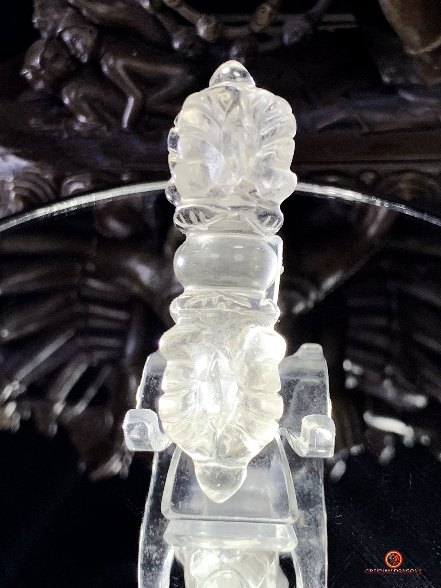 Dorje en Cristal de Roche Himalayen - Qualité Gemme | obsidian dragons