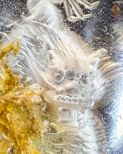 Dragon en Quartz Lodolite Glyptique – Pièce Unique | obsidian dragons