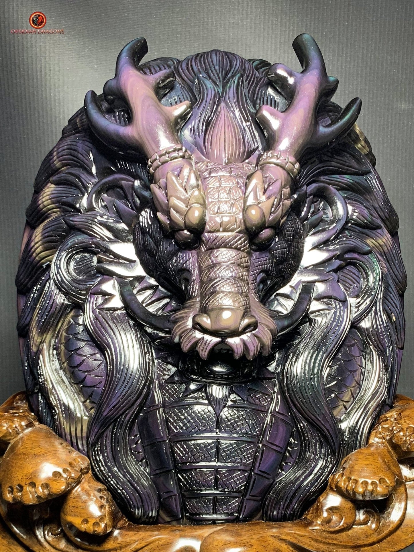 Dragon en Obsidienne Œil Céleste – Chef-d’œuvre Unique | obsidian dragons