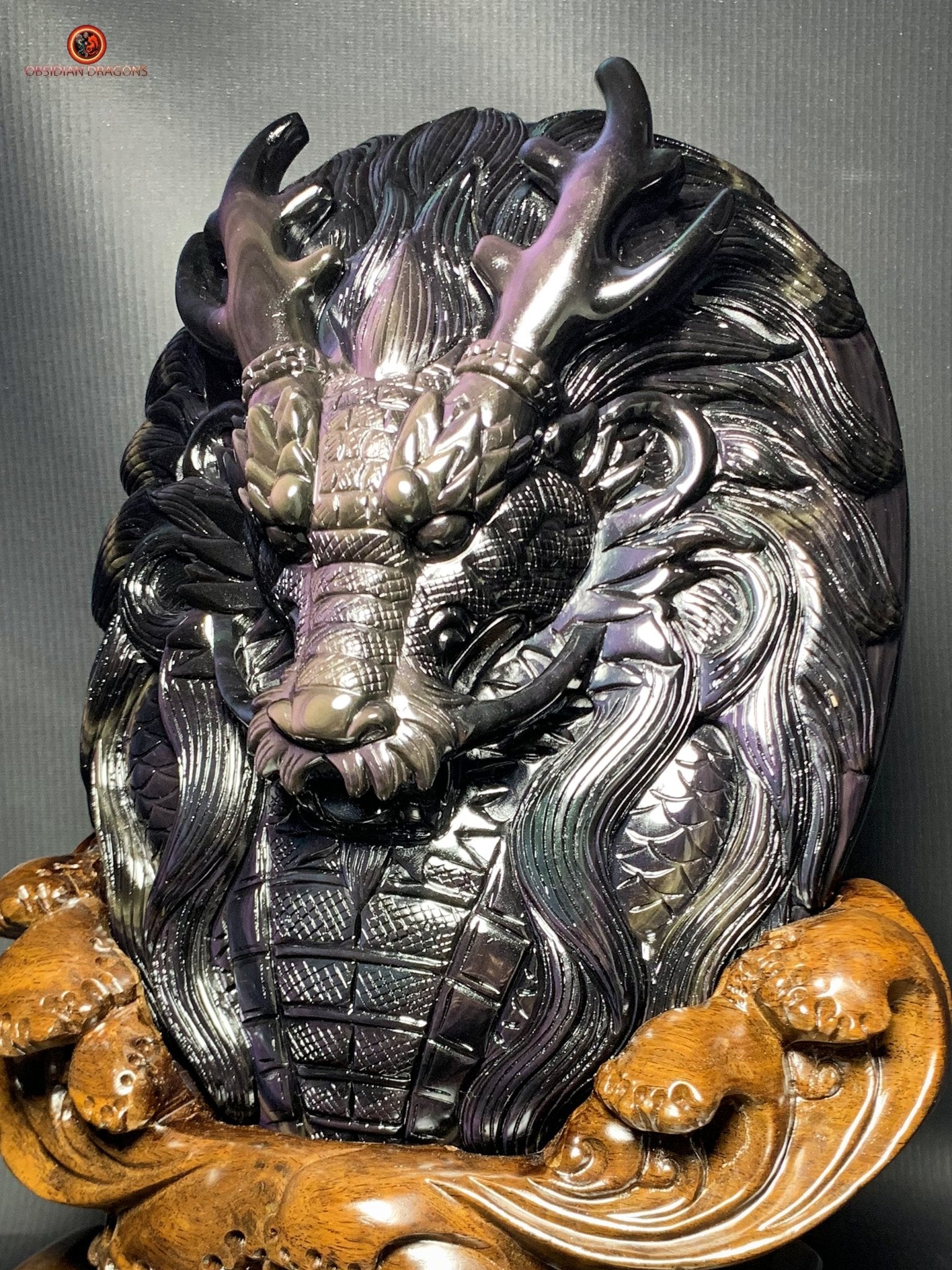Dragon en Obsidienne Œil Céleste – Chef-d’œuvre Unique | obsidian dragons