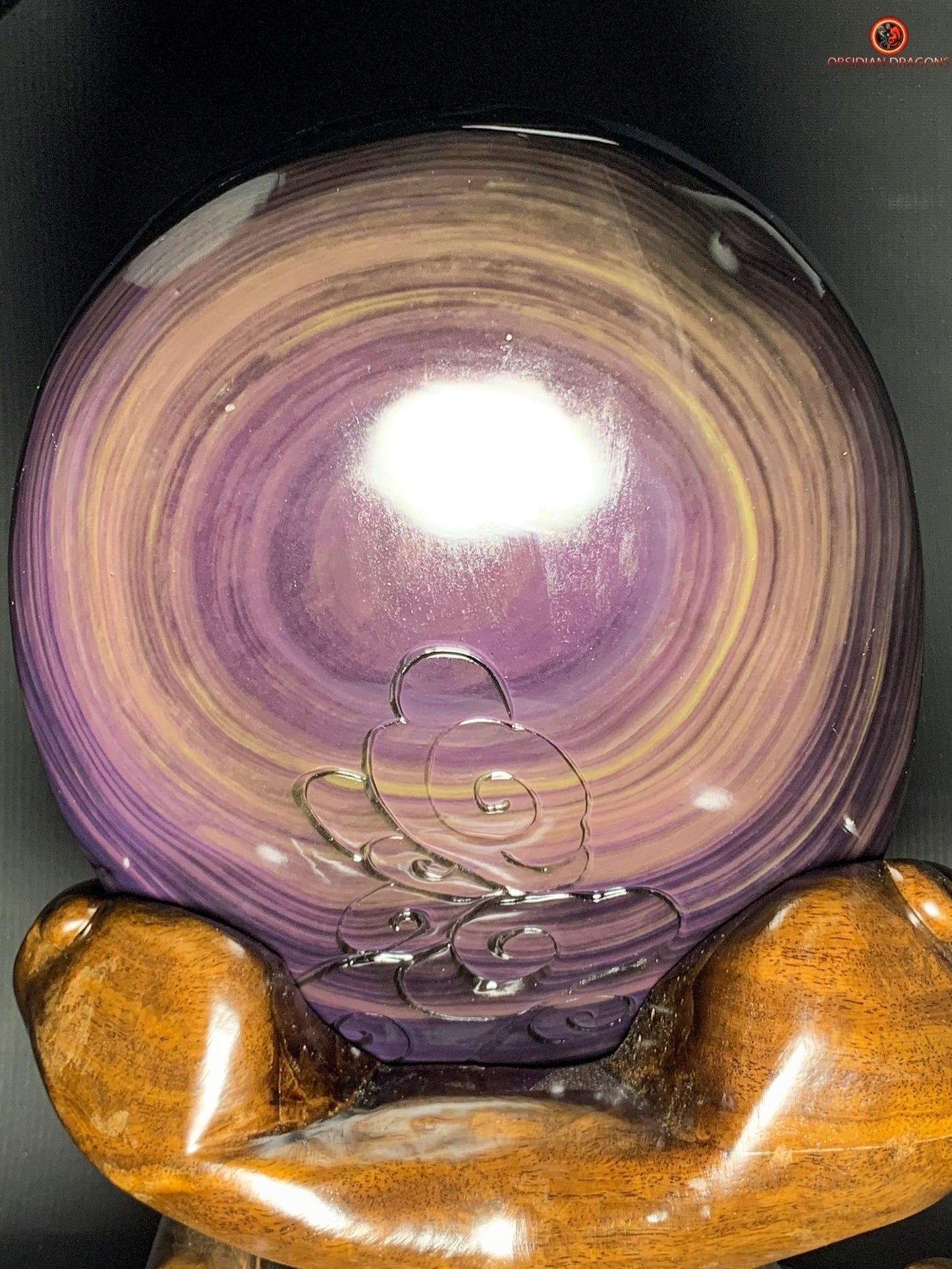Dragon en Obsidienne Œil Céleste – Chef-d’œuvre Unique