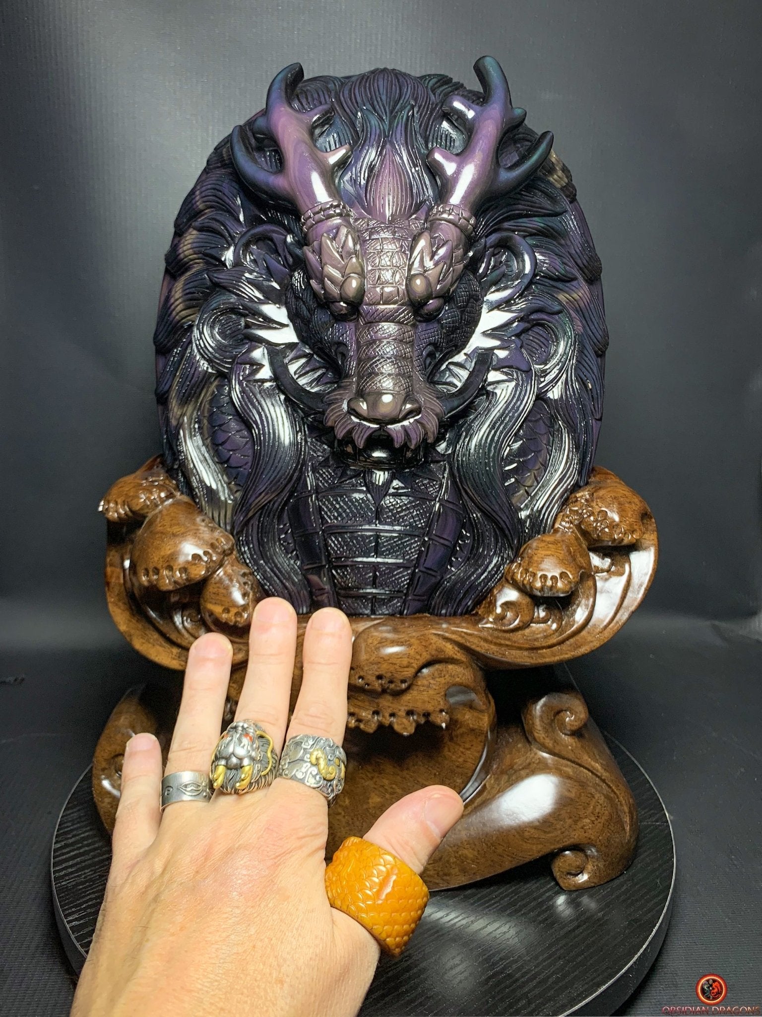 Dragon en Obsidienne Œil Céleste – Chef-d’œuvre Unique | obsidian dragons