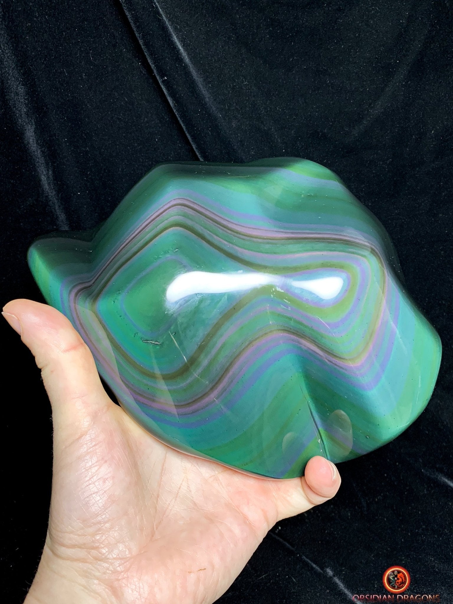Exceptionnelle Obsidienne Œil Céleste Naturelle - Forme Libre | obsidian dragons