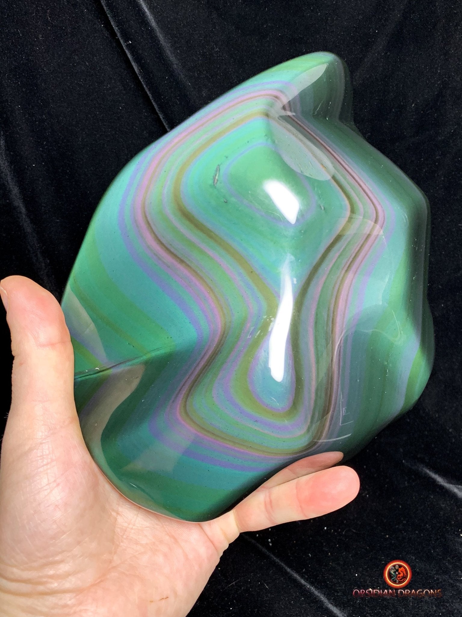 Exceptionnelle Obsidienne Œil Céleste Naturelle - Forme Libre | obsidian dragons