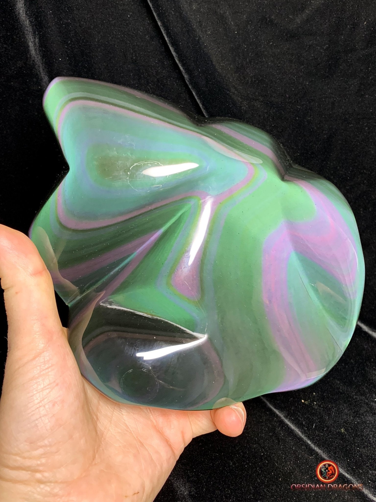 Exceptionnelle Obsidienne Œil Céleste Naturelle - Forme Libre | obsidian dragons