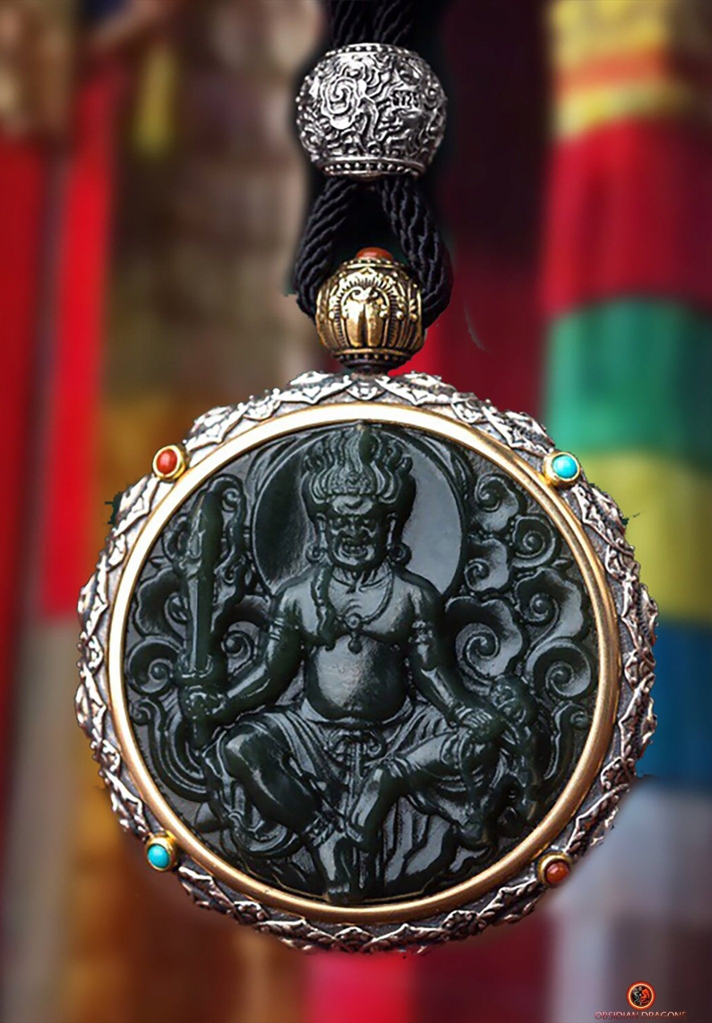 Ghau du Bouddha Acala - Jade polaire et Argent 925 | obsidian dragons