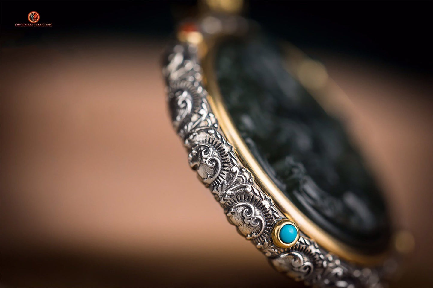 Ghau du Bouddha Acala - Jade polaire et Argent 925 | obsidian dragons