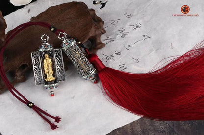 Ghau d'Amitabha en Or 24K et Pierres Précieuses | obsidian dragons