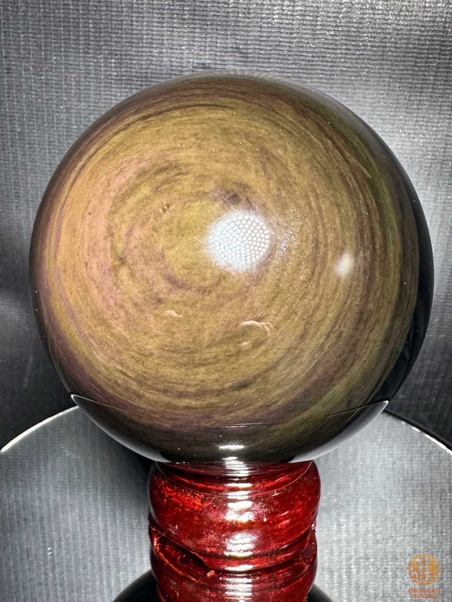 Grande sphère en obsidienne Mento Huichol naturelle | obsidian dragons