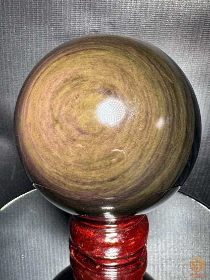 Grande sphère en obsidienne Mento Huichol naturelle | obsidian dragons