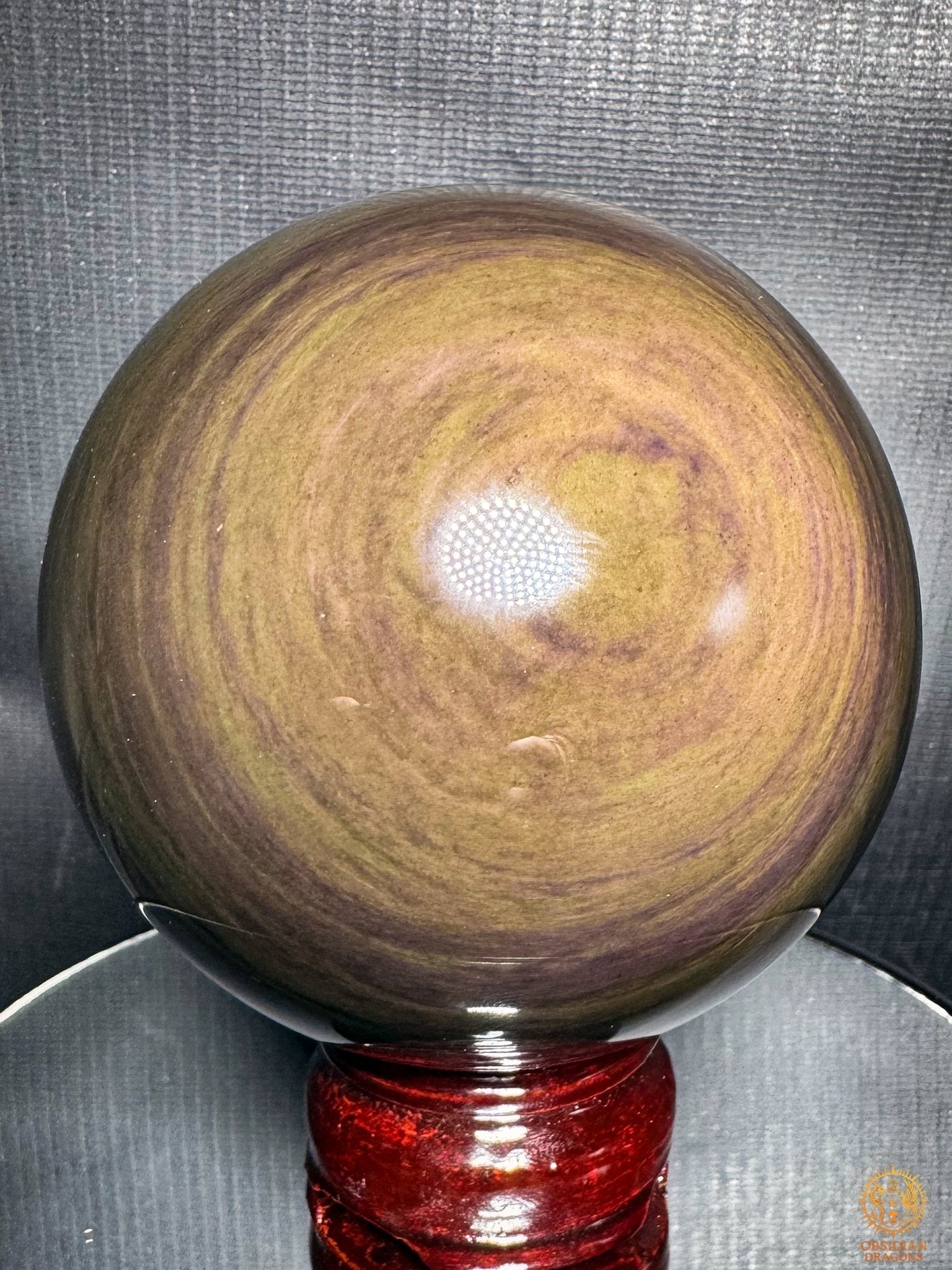 Grande sphère en obsidienne Mento Huichol naturelle | obsidian dragons