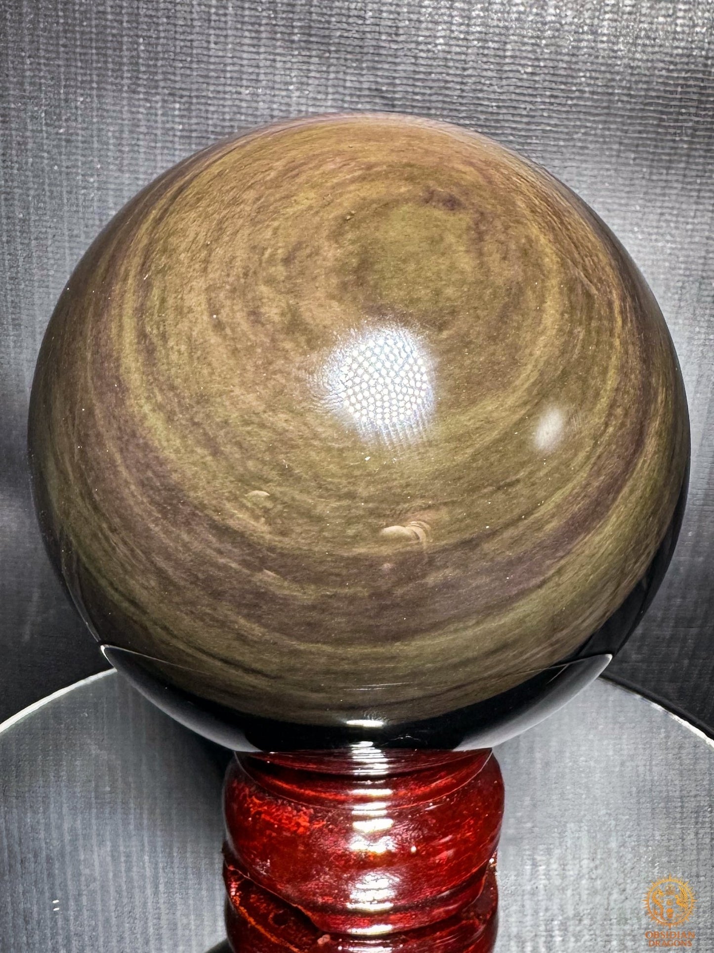 Grande sphère en obsidienne Mento Huichol naturelle | obsidian dragons