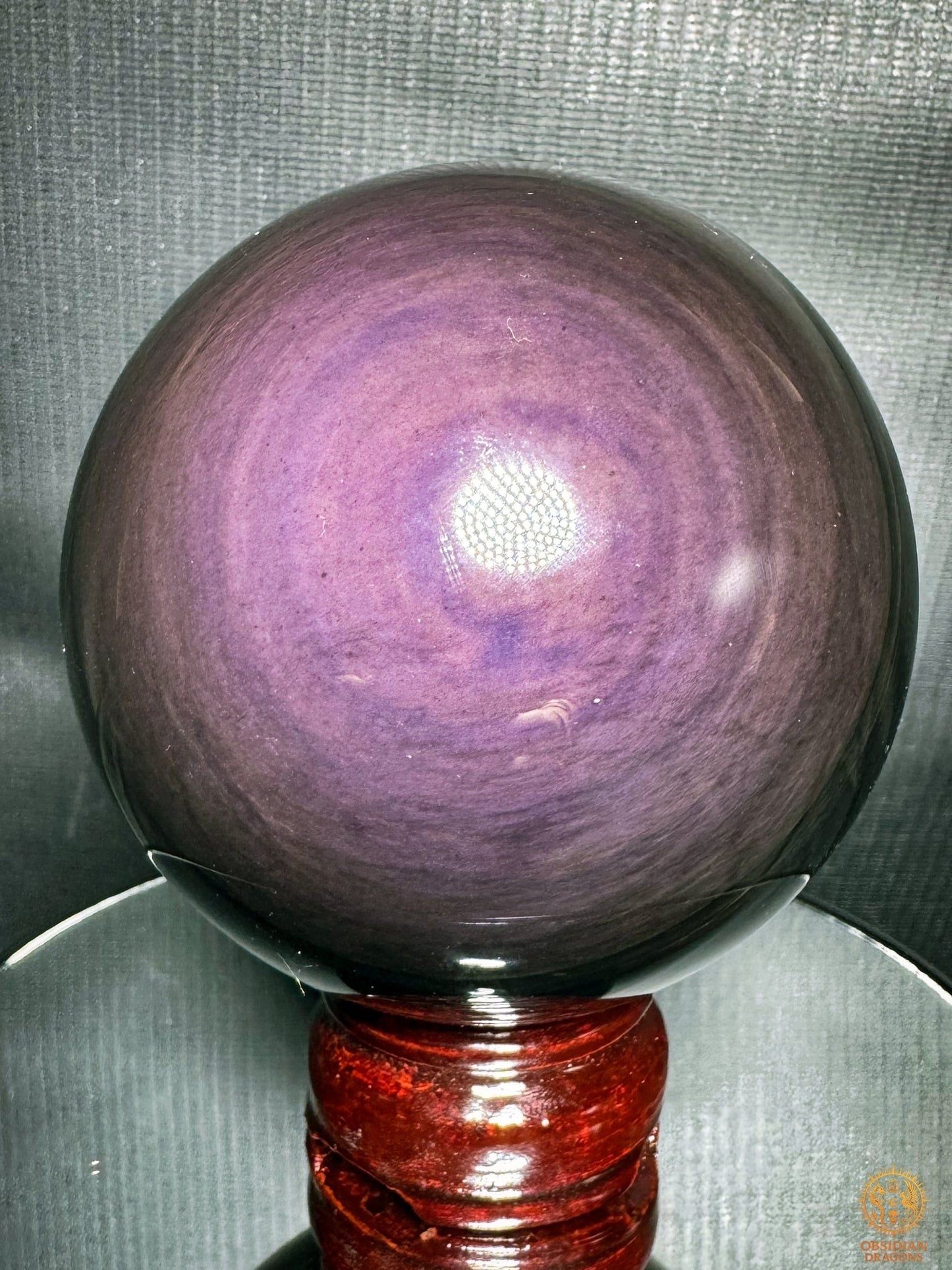 Grande sphère en obsidienne Mento Huichol naturelle | obsidian dragons