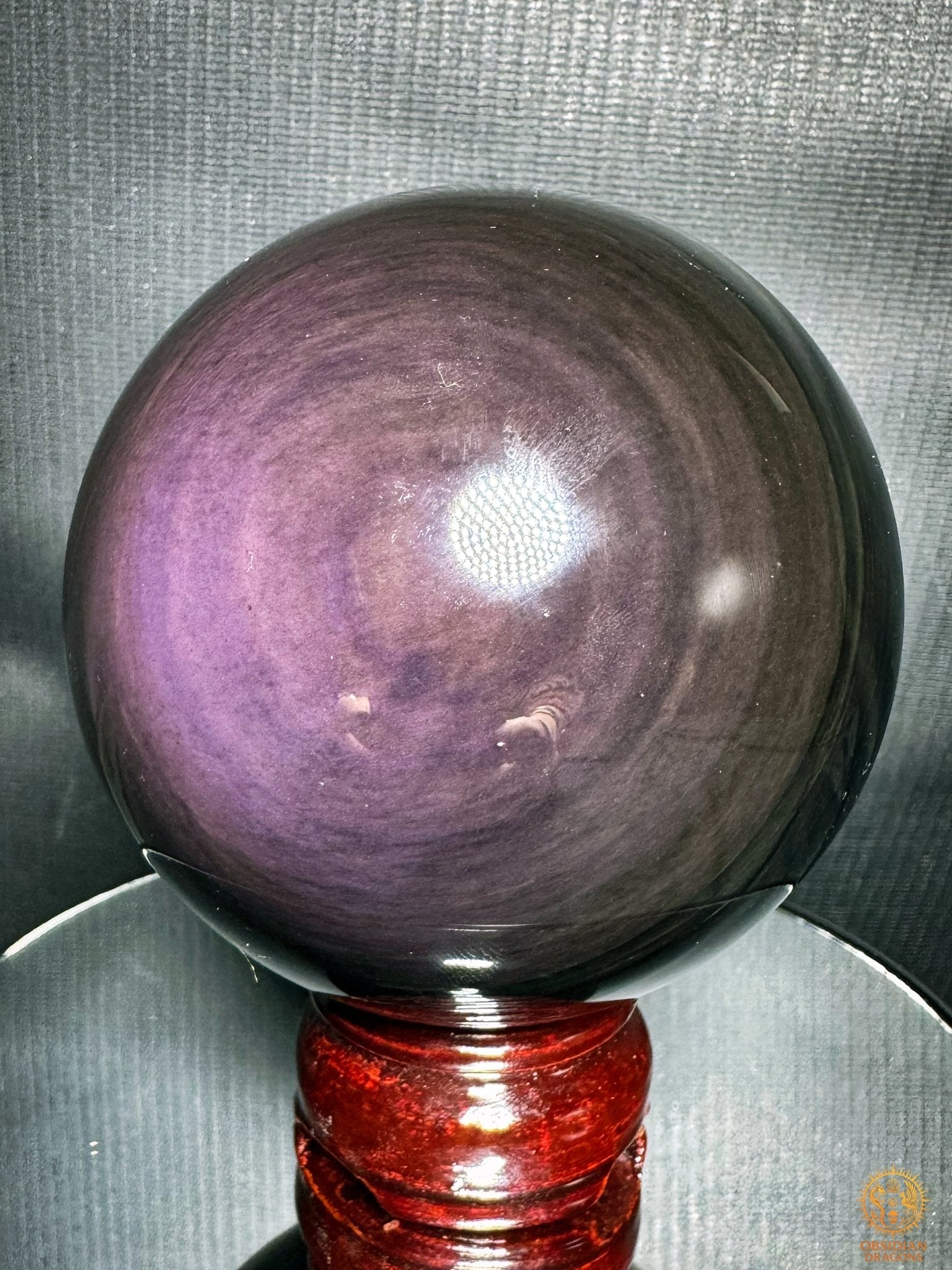 Grande sphère en obsidienne Mento Huichol naturelle | obsidian dragons