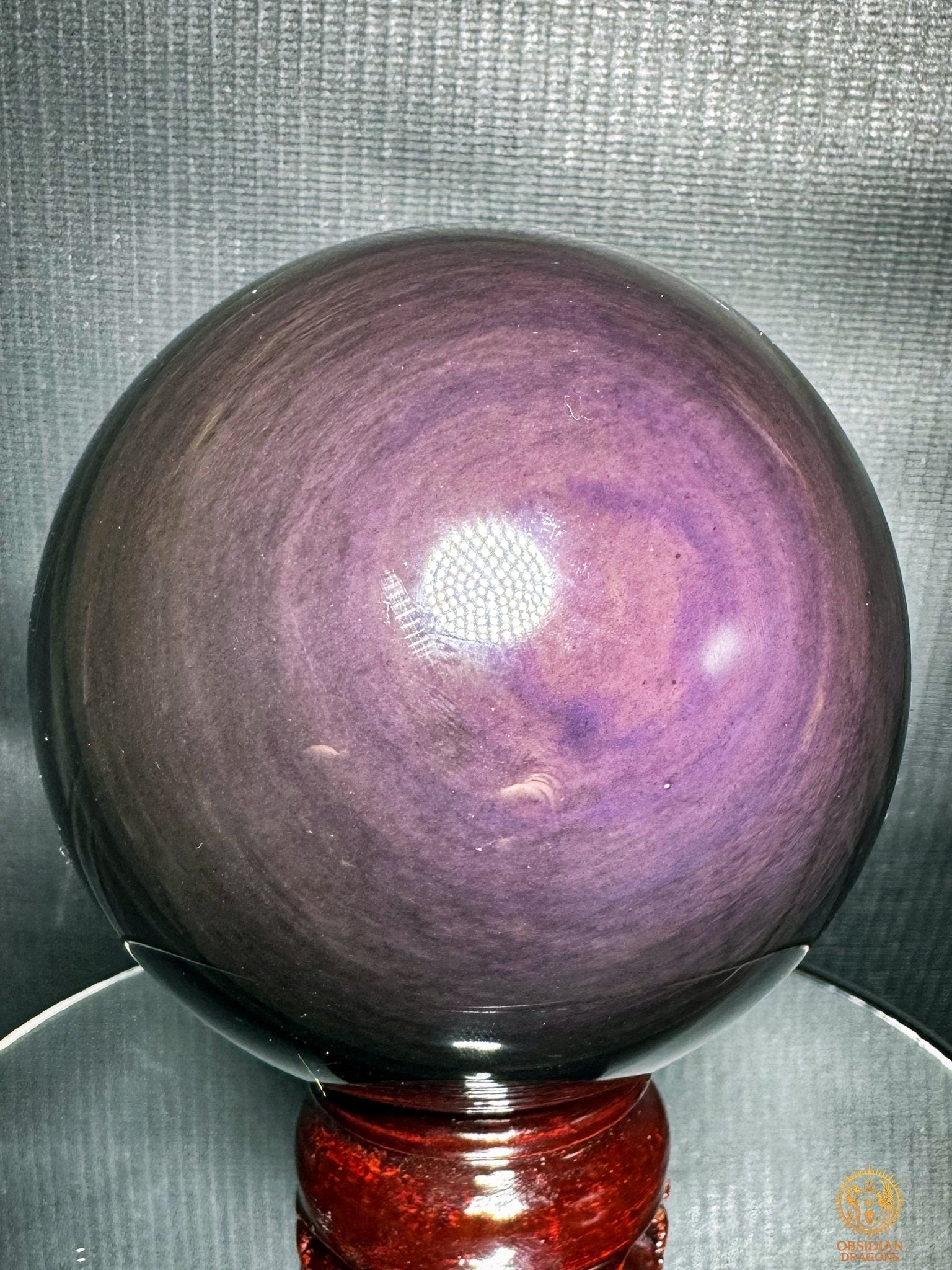 Grande sphère en obsidienne Mento Huichol naturelle | obsidian dragons