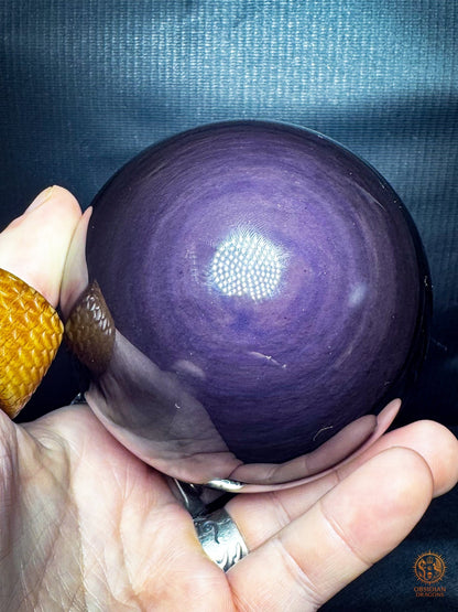 Grande sphère en obsidienne Mento Huichol naturelle | obsidian dragons