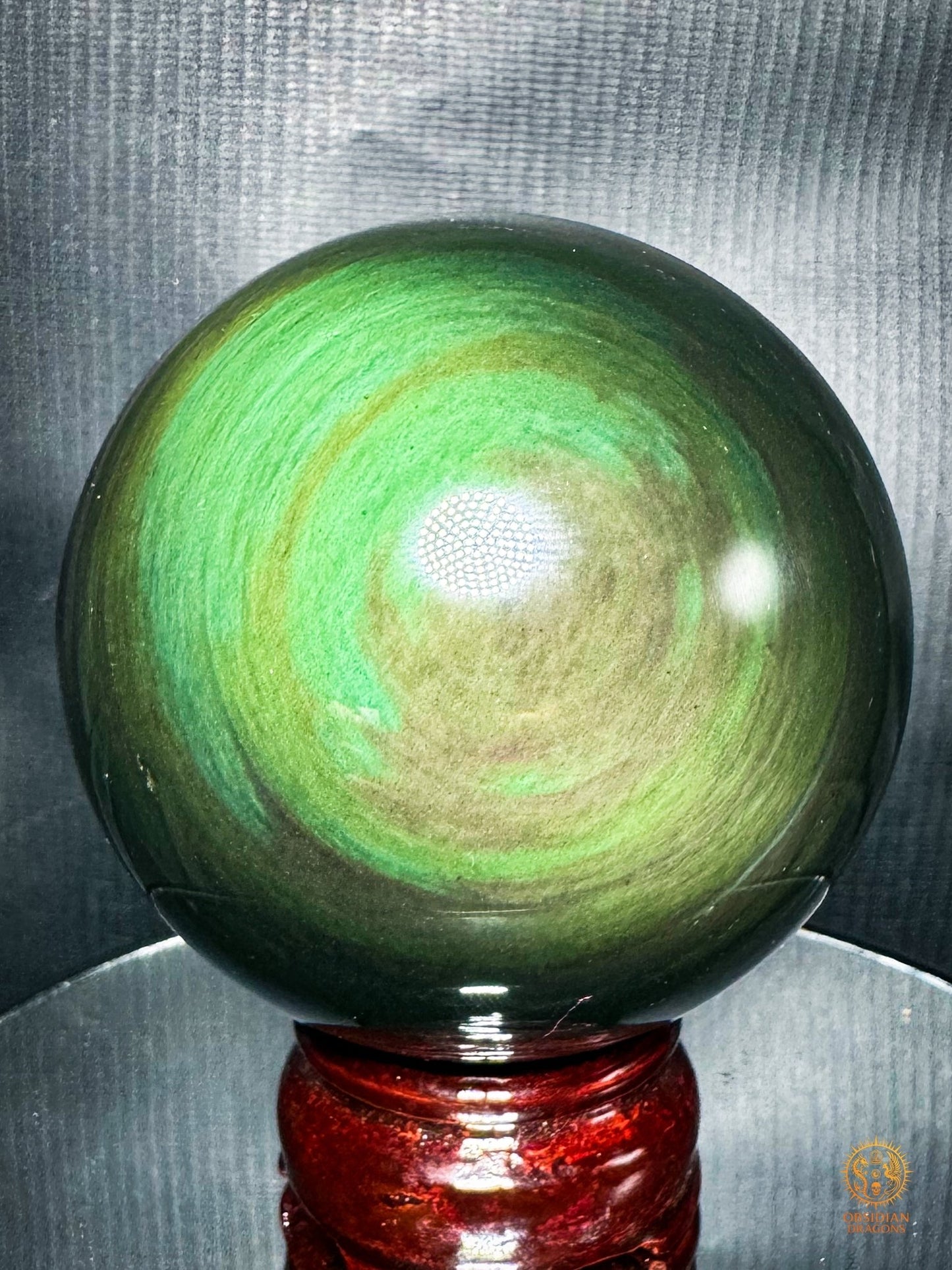 Grande sphère en obsidienne Mento Huichol du Mexique | obsidian dragons