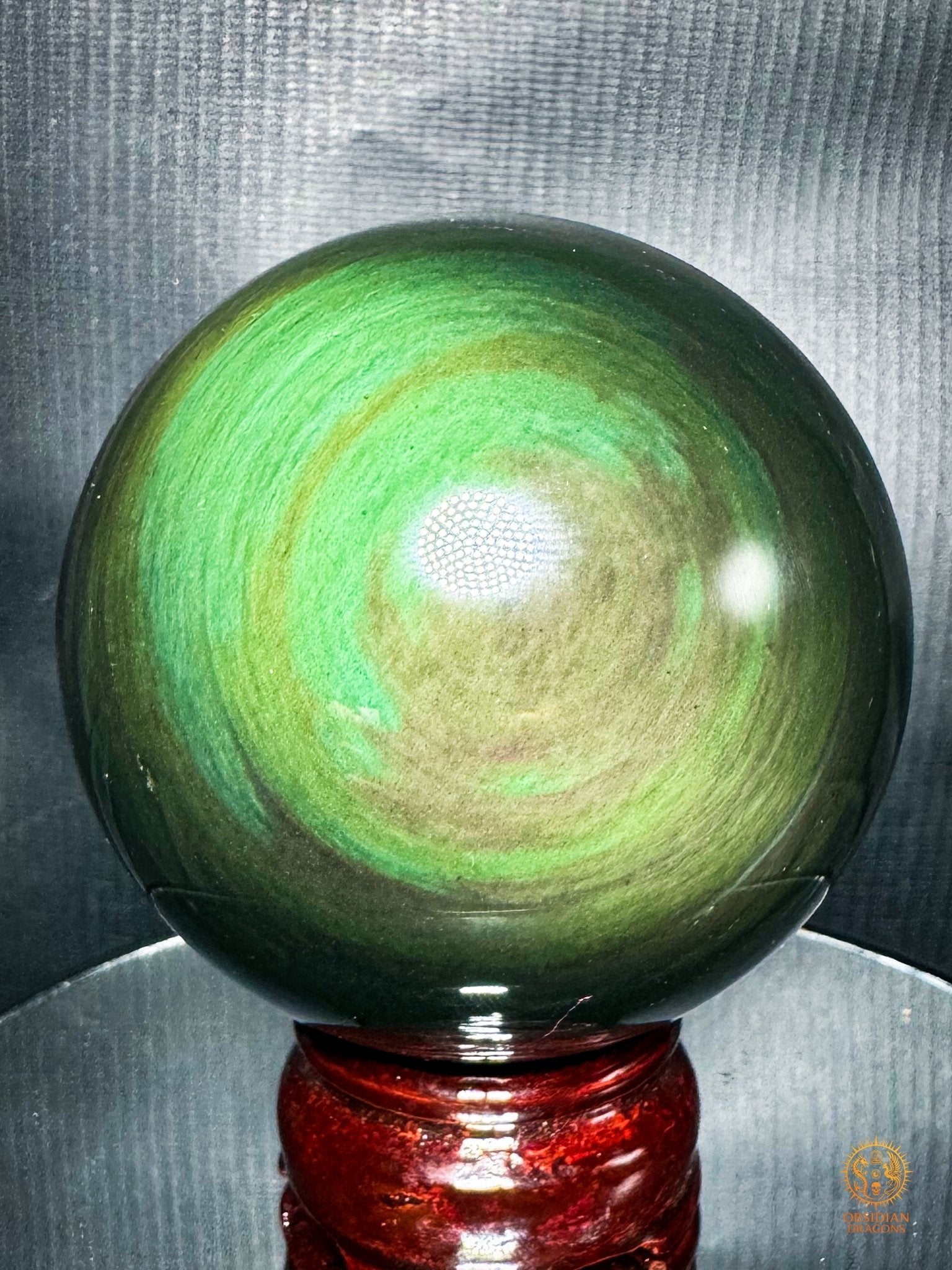 Grande sphère en obsidienne Mento Huichol du Mexique | obsidian dragons