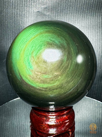 Grande sphère en obsidienne Mento Huichol du Mexique | obsidian dragons