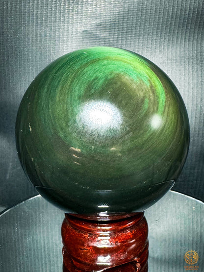 Grande sphère en obsidienne Mento Huichol du Mexique | obsidian dragons