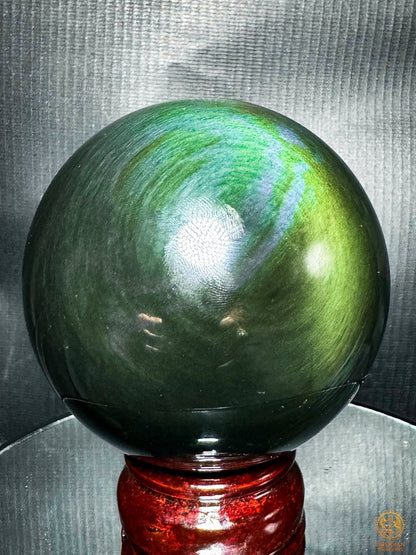 Grande sphère en obsidienne Mento Huichol du Mexique