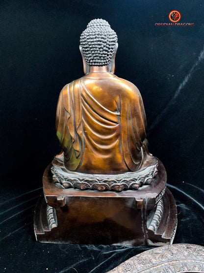Grande statue du Bouddha Amitabha en Bronze - Rare - 53 cm | obsidian dragons