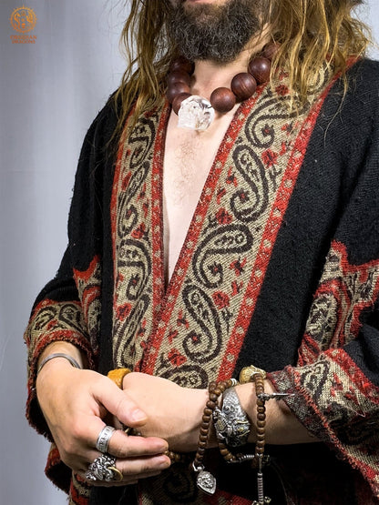 Gros Collier en Bois – Mala 18 Perles – Crâne de Cristal | obsidian dragons