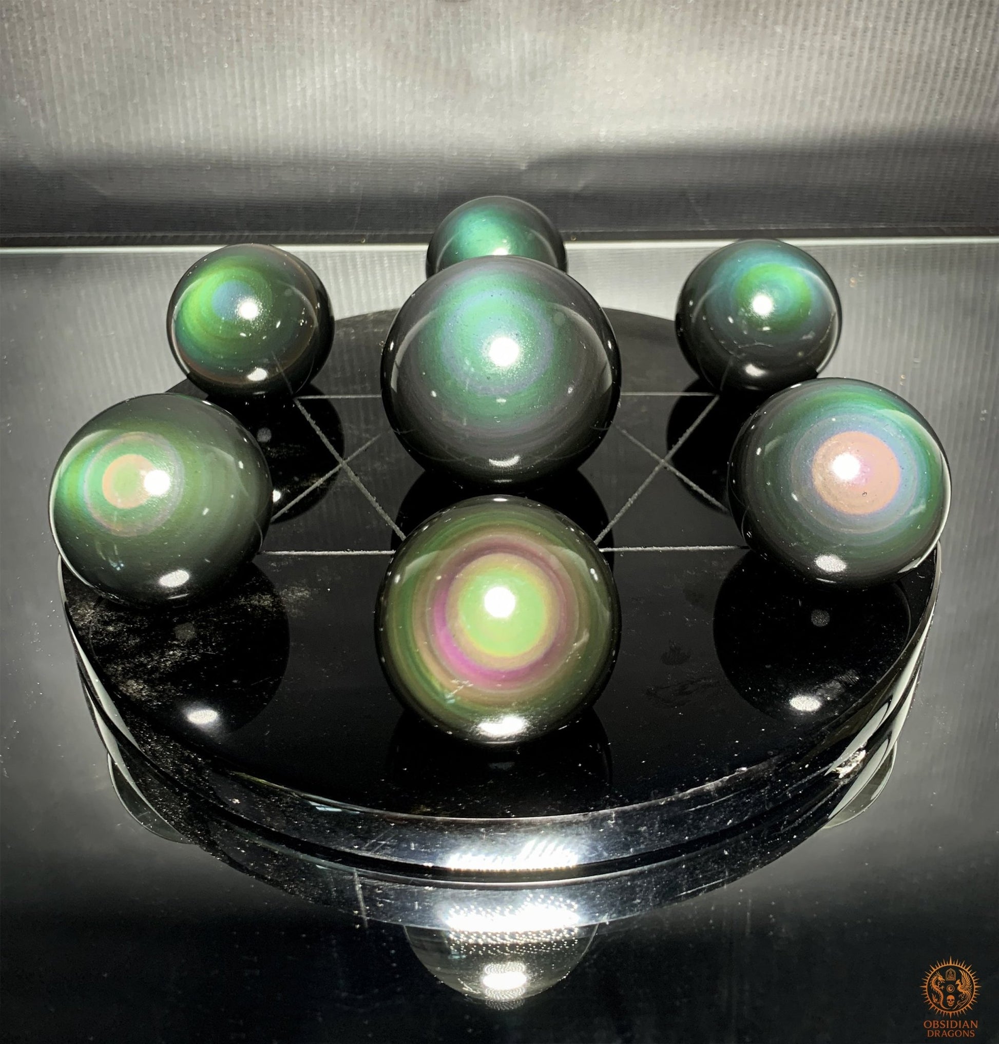 Hexagramme en Obsidienne Œil Céleste – Amplificateur Énergétique | obsidian dragons