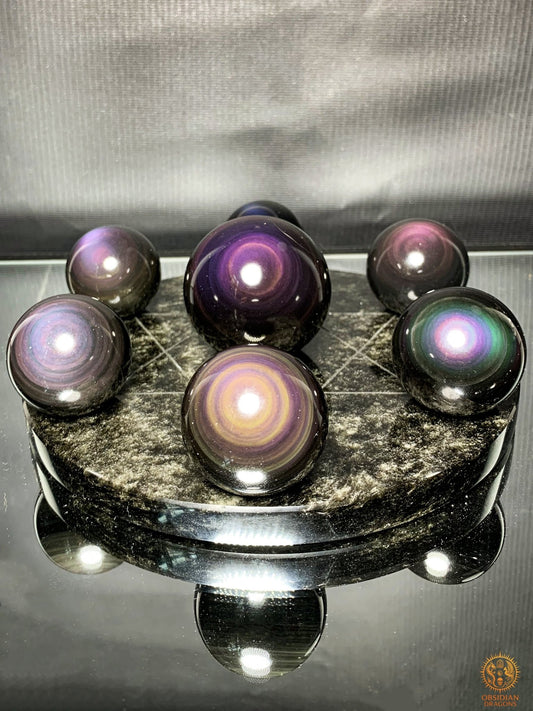 Hexagramme en Obsidienne Œil Céleste – vortex energetique | obsidian dragons